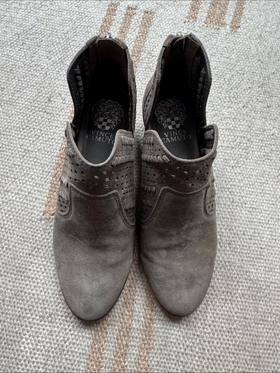 Vince Camuto Shoes - Vince Camuto Taupe Suede Ankle Booties